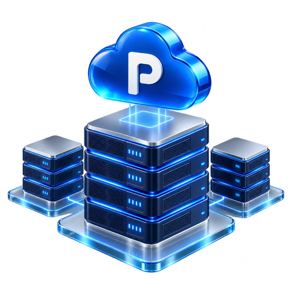 Ilustração de servidores cloud da Prospera